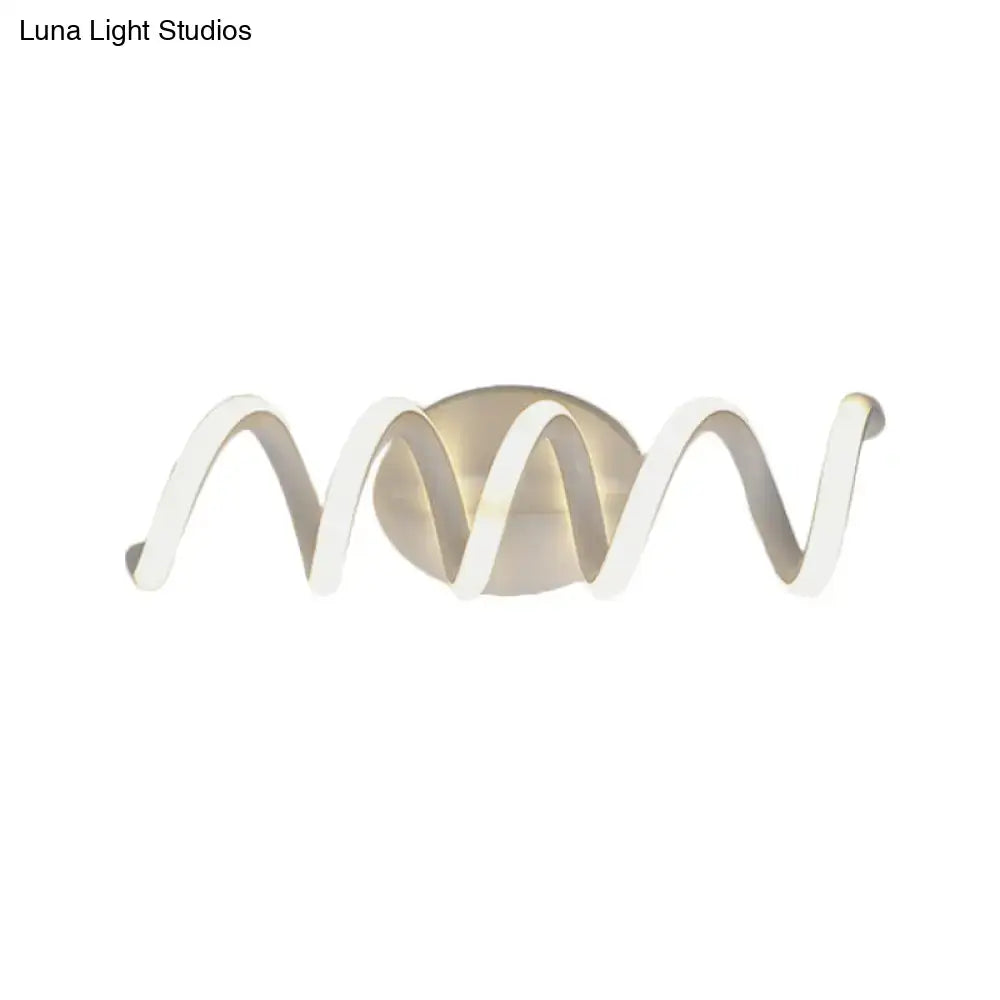 Modern spiral white wall light sconce for bathroom with natural warm LED, Decorbites on Tampa Home & Garden Store