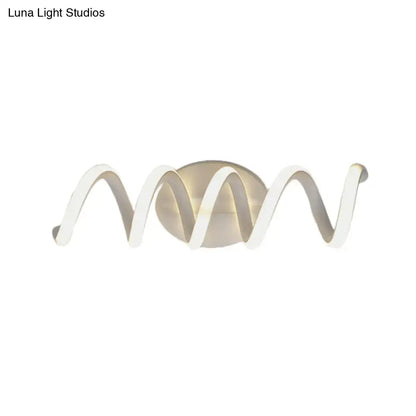 Modern spiral white wall light sconce for bathroom with natural warm LED, Decorbites on Tampa Home & Garden Store