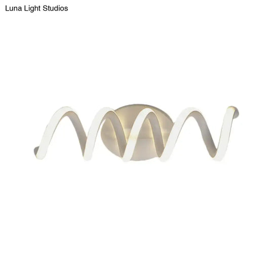 Modern spiral white wall light sconce for bathroom with natural warm LED, Decorbites on Tampa Home & Garden Store