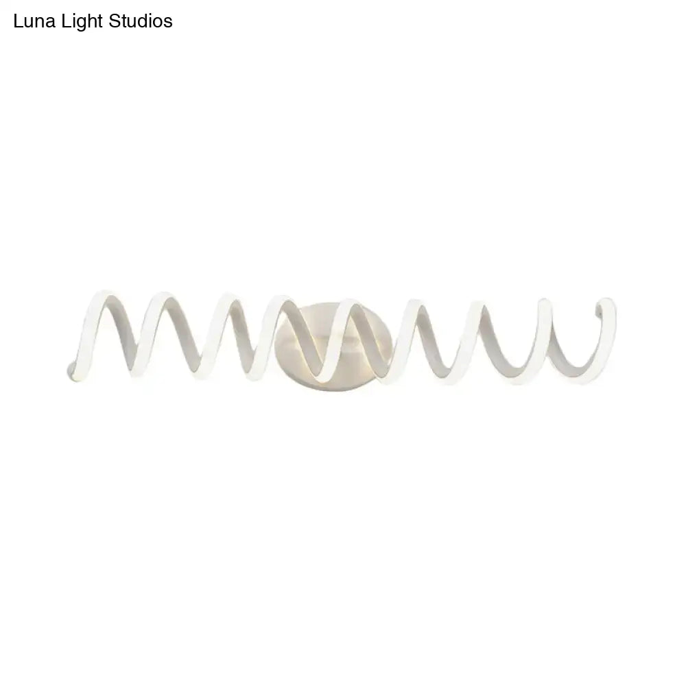 Modern spiral white bathroom wall light sconce with natural warm LED, Decorbites on Tampa Home & Garden Store