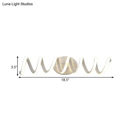 Decorbites spiral white natural-warm LED bathroom wall light sconce, 18.5 in long, 3.5 in tall on Tampa Home & Garden Store