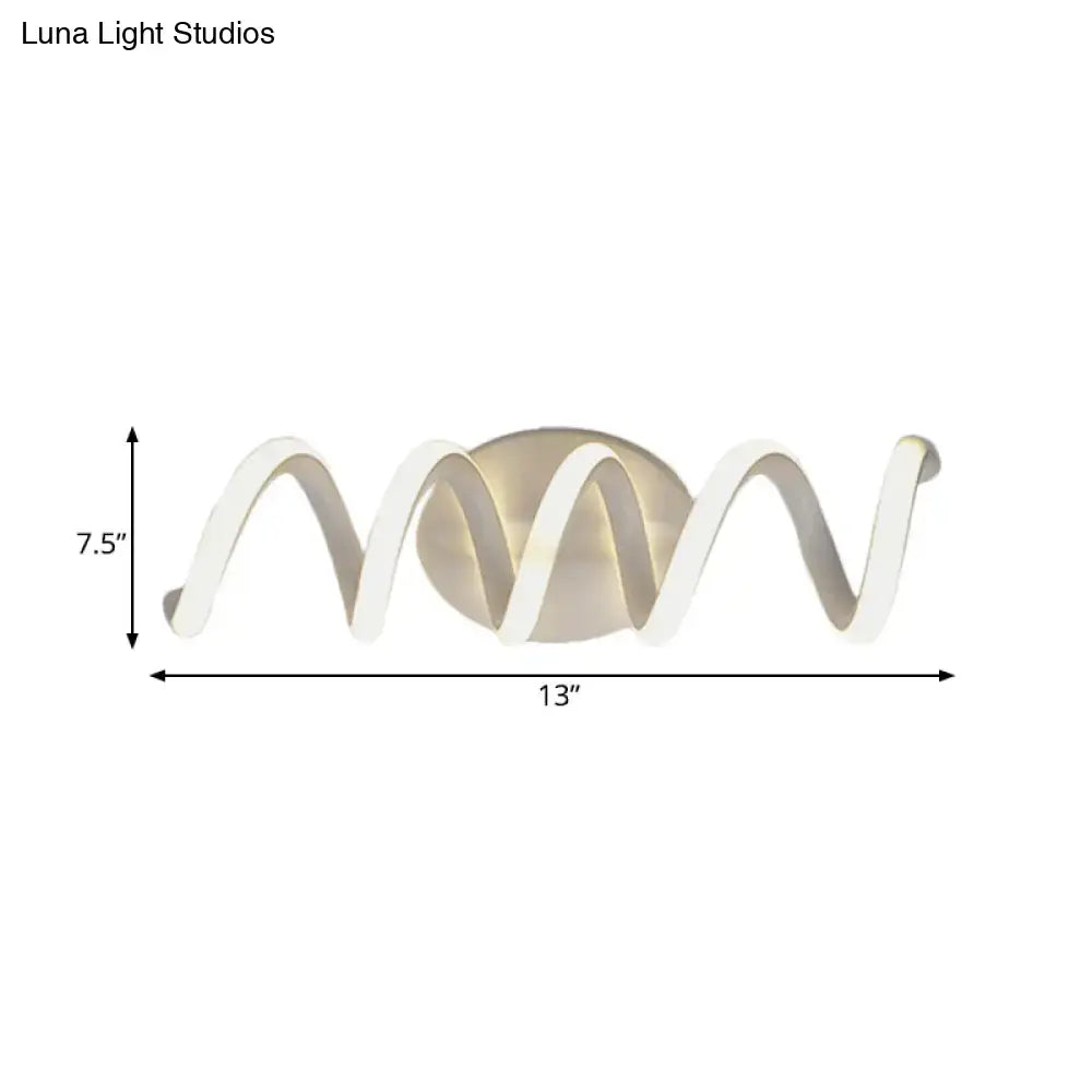 Modern spiral white wall light sconce by Decorbites with warm LED for bathroom on Tampa Home & Garden Store