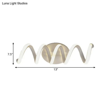 Modern spiral white wall light sconce by Decorbites with warm LED for bathroom on Tampa Home & Garden Store