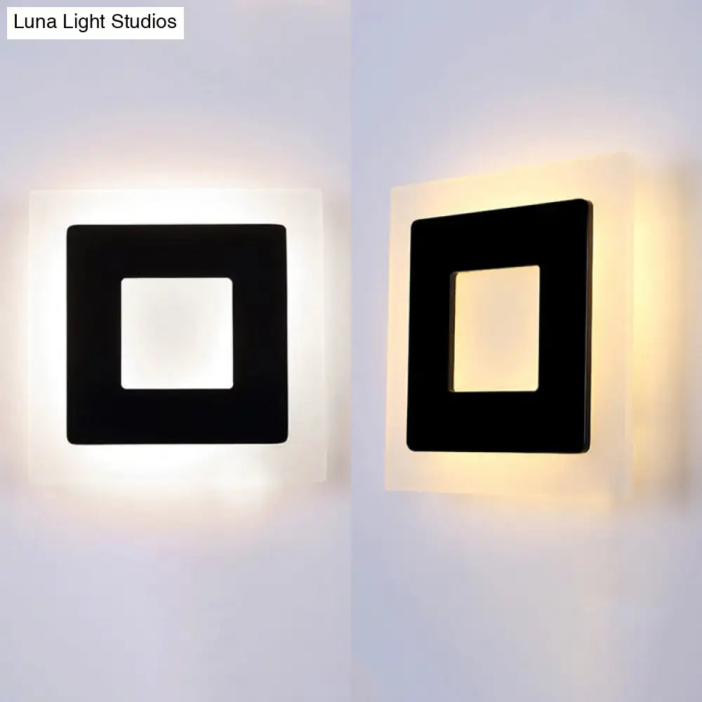 Black acrylic square-shaped wall sconce set of two by Decorbites on Tampa Home & Garden Store