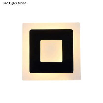 Black acrylic square-shape wall sconce by Decorbites with inner square cutout on Tampa Home & Garden Store