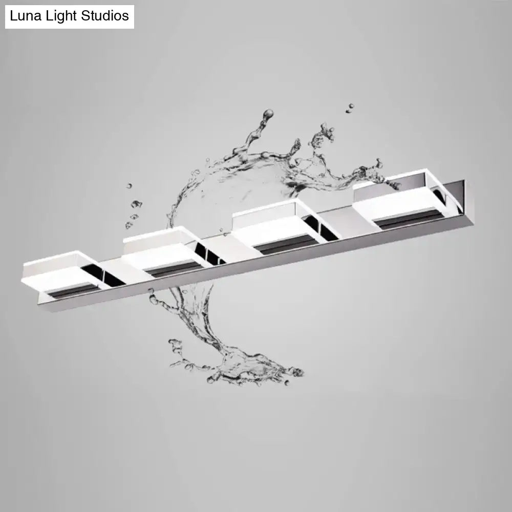 Chrome LED Vanity Sconce by Decorbites, modern bar light with four square modules on Tampa Home & Garden Store