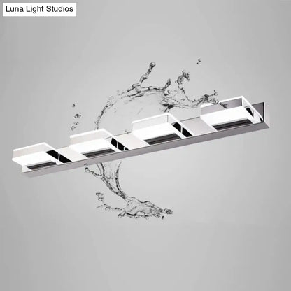 Chrome LED Vanity Sconce by Decorbites, modern bar light with four square modules on Tampa Home & Garden Store