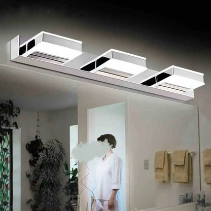 Chrome LED vanity sconce triple light bar by Decorbites for bathroom on Tampa Home & Garden Store