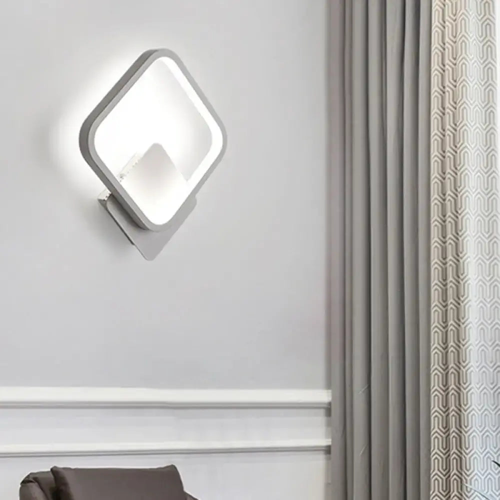 White square wall sconce with a diamond frame, Decorbites LED wall light for modern homes on Tampa Home & Garden Store