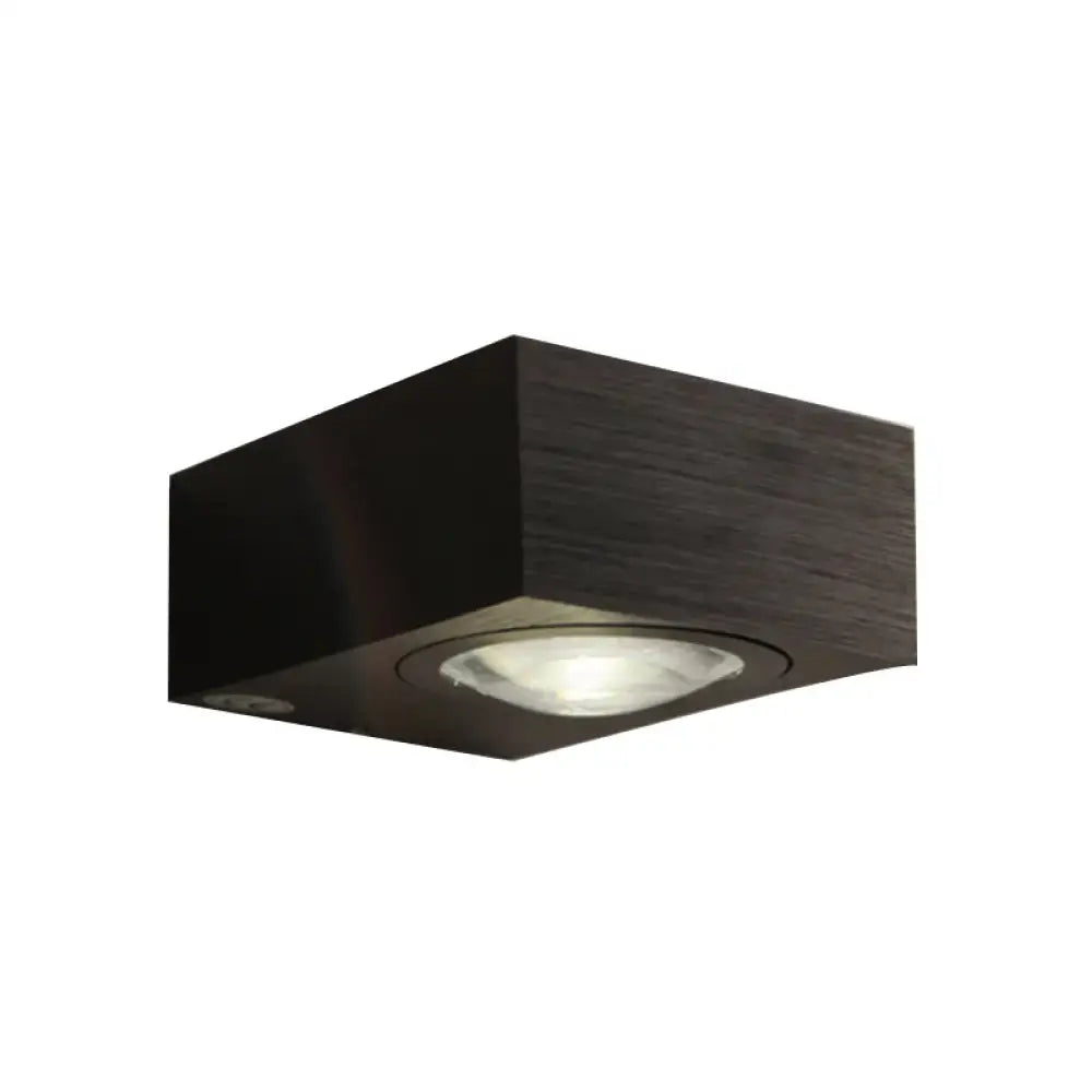 Black Silver LED Wall Sconce cube-style black finish with recessed LED by Decorbites on Tampa Home & Garden Store