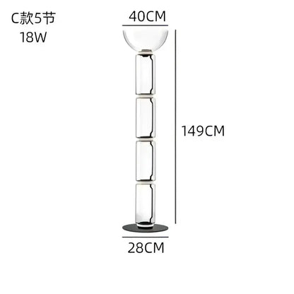 Modern Glass LED Floor Lamp for Living Room
