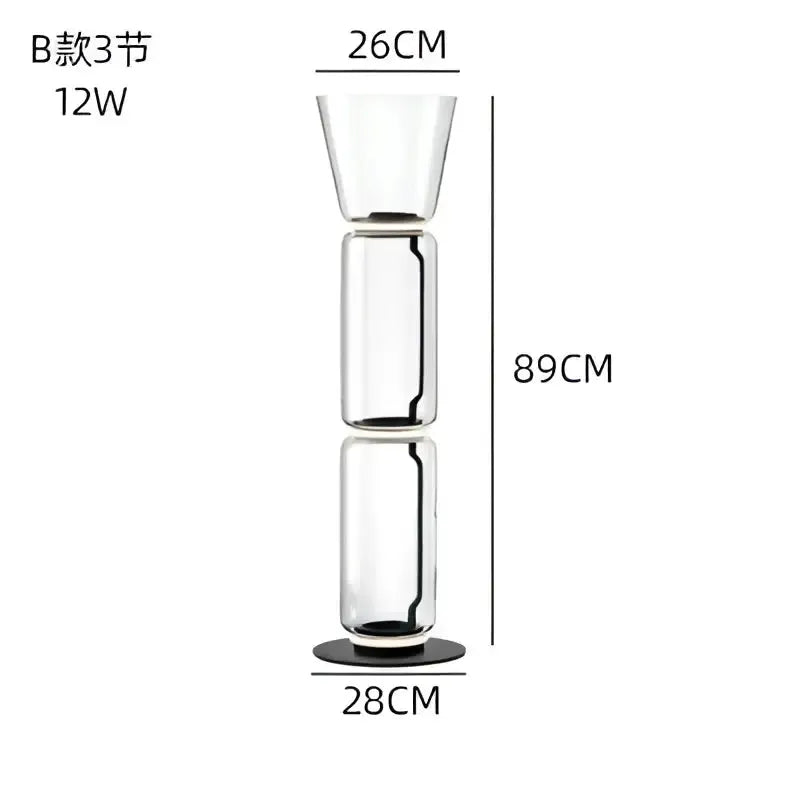 Modern Glass LED Floor Lamp for Living Room