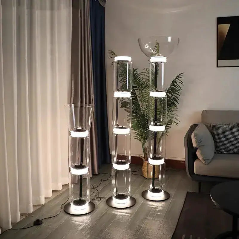 Modern Glass LED Floor Lamp for Living Room