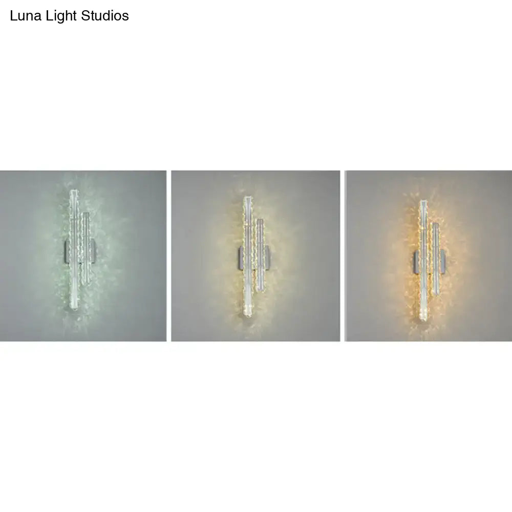 Crystal LED Wall Light crystal sconce with vertical crystal bars in cool, warm, and amber tones on Tampa Home & Garden Store