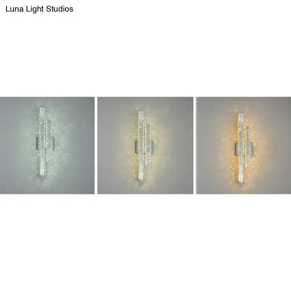 Crystal LED Wall Light crystal sconce with vertical crystal bars in cool, warm, and amber tones on Tampa Home & Garden Store