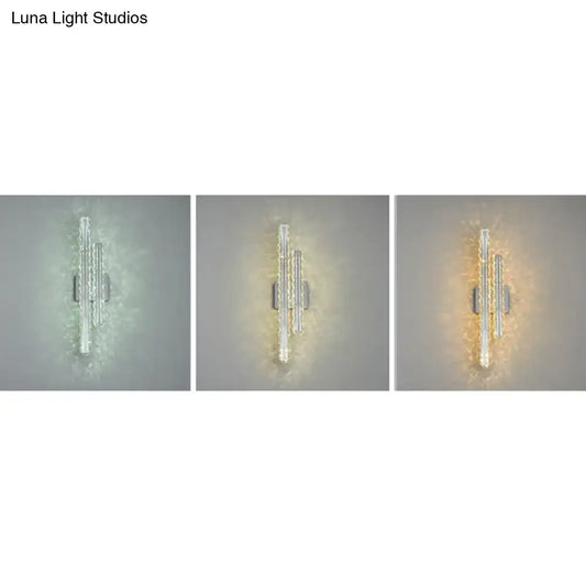 Crystal LED Wall Light crystal sconce with vertical crystal bars in cool, warm, and amber tones on Tampa Home & Garden Store