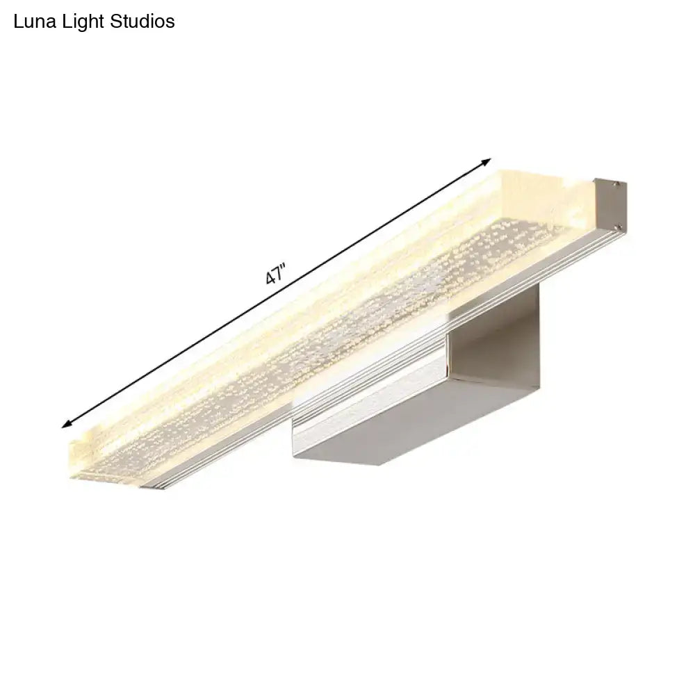 Decorbites stainless LED bathroom sconce, 47-inch long chrome wall light on Tampa Home & Garden Store