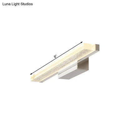 Stainless LED Bathroom Sconce by Decorbites, 8 inches long with brushed metal finish on Tampa Home & Garden Store