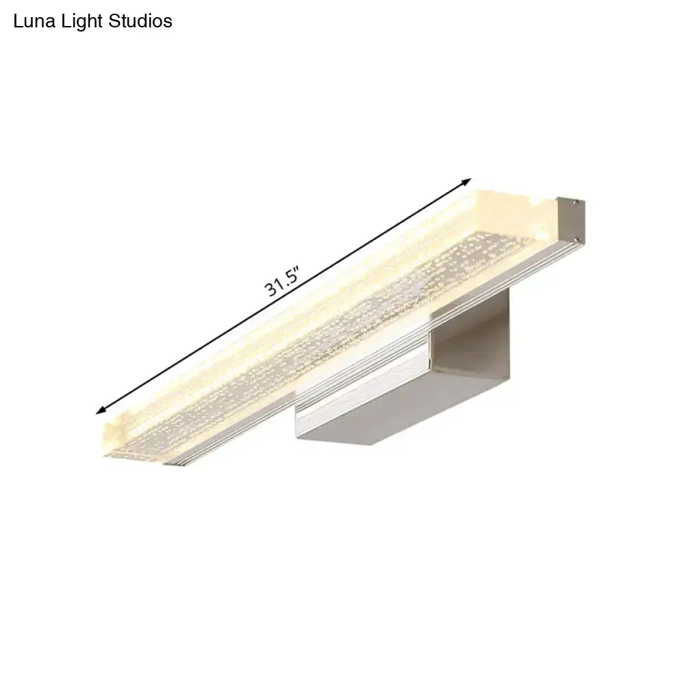Stainless LED bathroom sconce by Decorbites, 31.5in long brushed metal wall light on Tampa Home & Garden Store