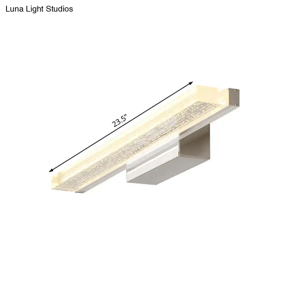 Stainless LED bathroom sconce by Decorbites, 23.5in long with metal mount on Tampa Home & Garden Store