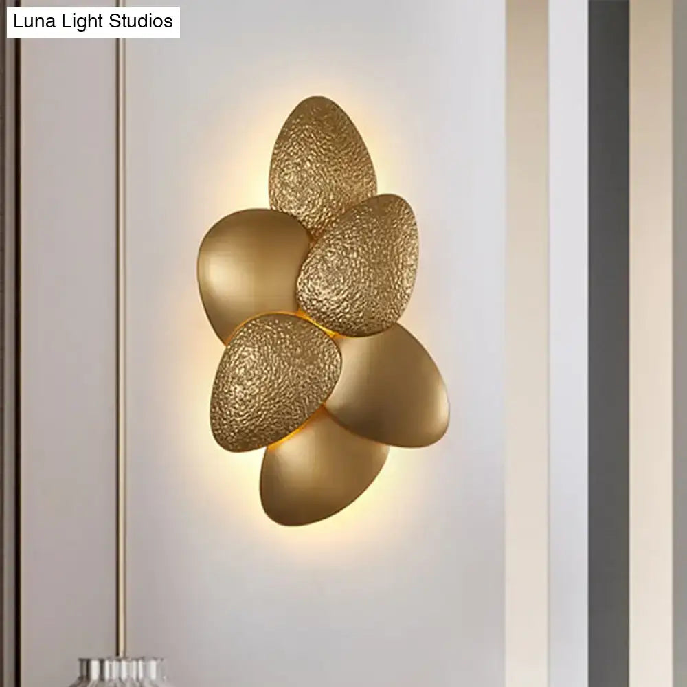Gold Squama Wall Sconce with flower-petal brass finish, 3- or 6-light on Tampa Home & Garden Store