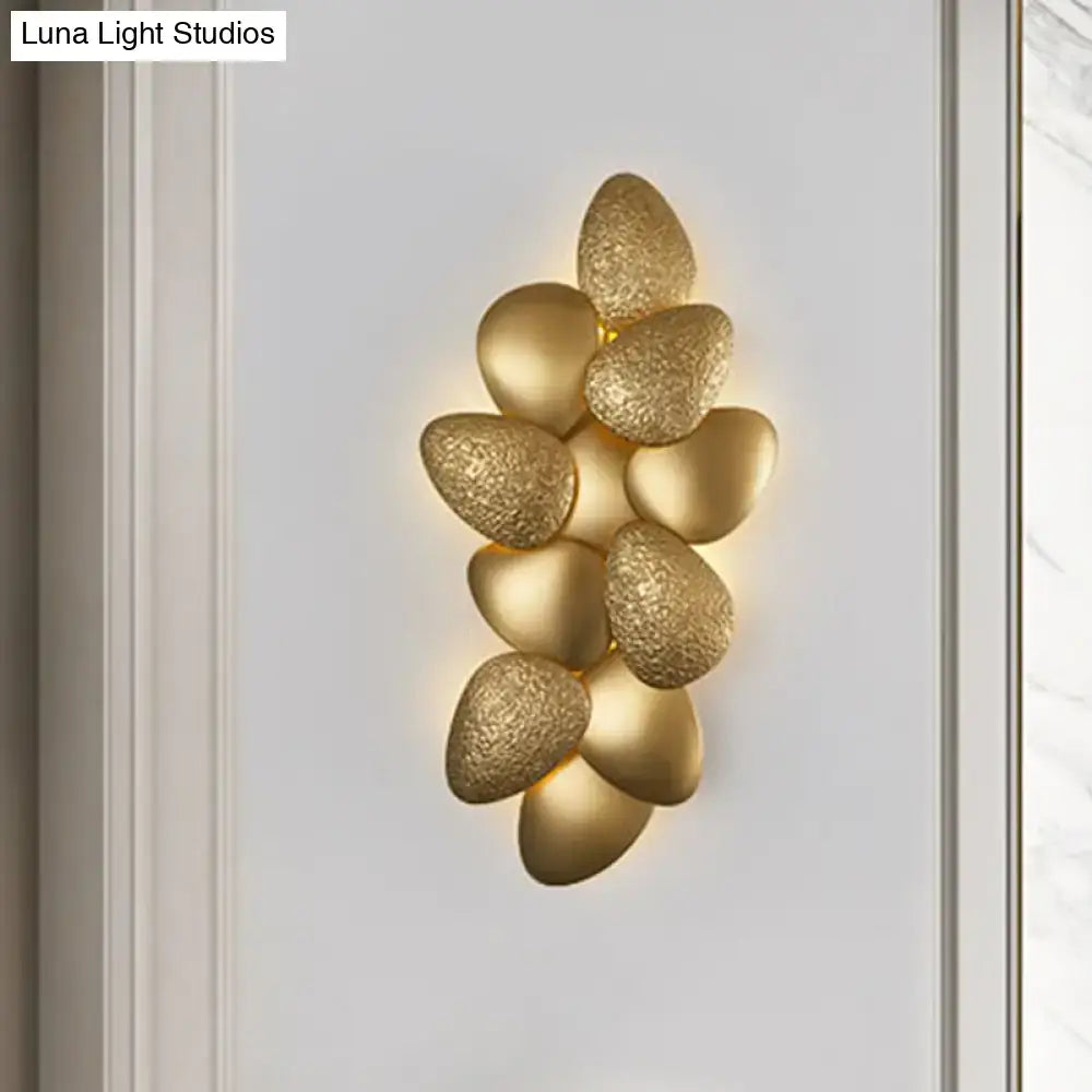 Gold Squama Wall Sconce 3 or 6 Light by Decorbites, gold leaf petal cluster with warm glow on Tampa Home & Garden Store