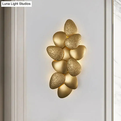 Gold Squama Wall Sconce 3 or 6 Light by Decorbites, gold leaf petal cluster with warm glow on Tampa Home & Garden Store
