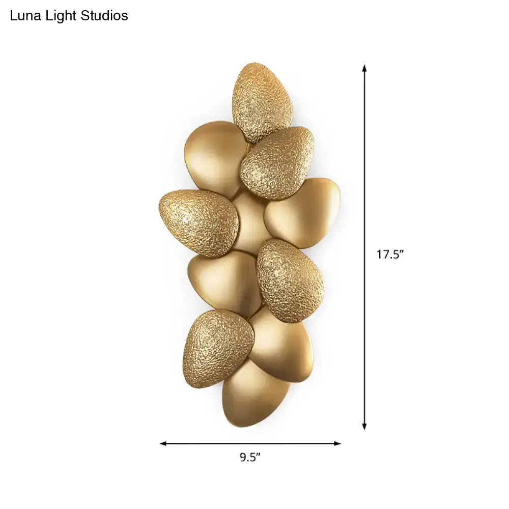 Gold Squama Wall Sconce 3 or 6 Light by Decorbites, gold leaf petal cluster wall accent on Tampa Home & Garden Store