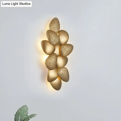 Gold Squama Wall Sconce with leaf-shaped petals, 3 or 6-light warm finish on Tampa Home & Garden Store