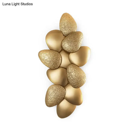 Gold Squama Wall Sconce by Decorbites, stacked petal metal sculpture, 3 or 6 light on Tampa Home & Garden Store