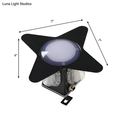 Black Petals Wall Sconce star-shaped fixture with dual bulbs, Decorbites, 7in wide x 4in tall on Tampa Home & Garden Store