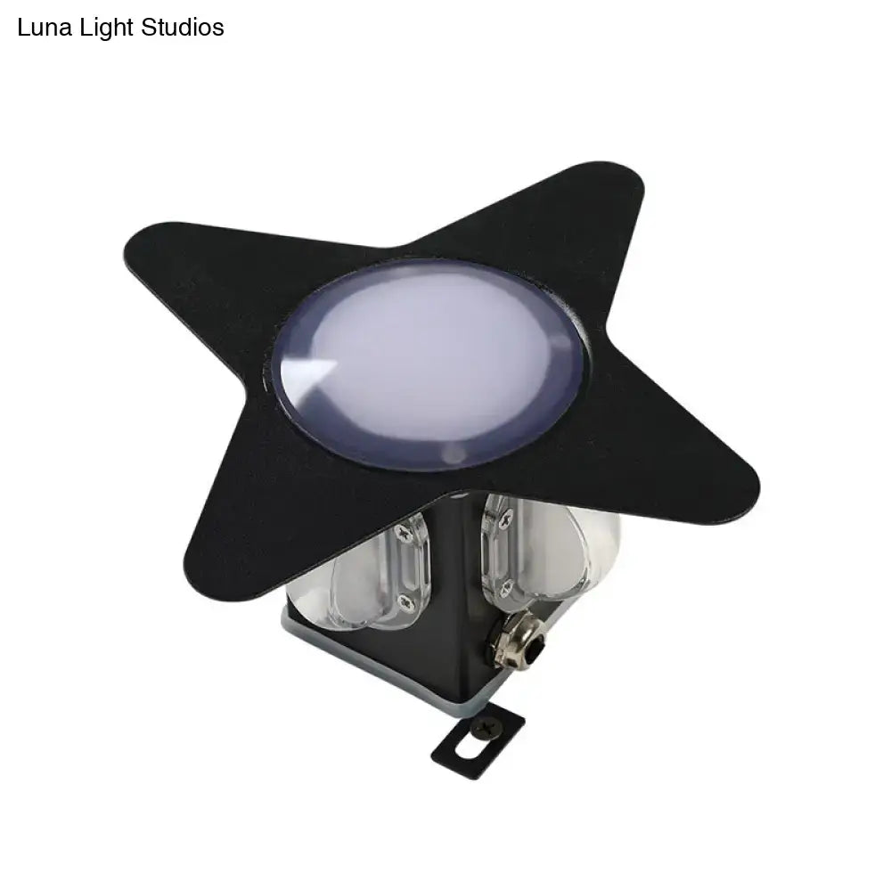 Black Petals Wall Sconce star-shaped black metal shade with dual glass bulb housings Decorbites on Tampa Home & Garden Store