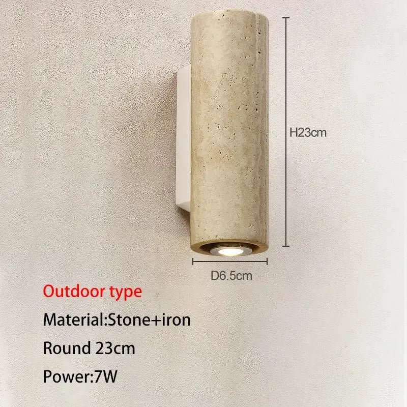 Decorbites outdoor wall lamp stone and iron, beige, 7W, 23cm high on Tampa Home & Garden Store