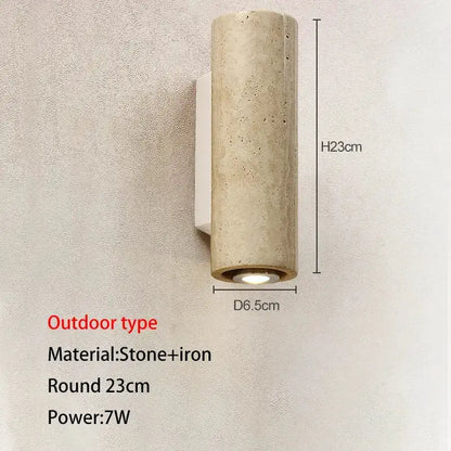 Decorbites outdoor wall lamp stone and iron, beige, 7W, 23cm high on Tampa Home & Garden Store