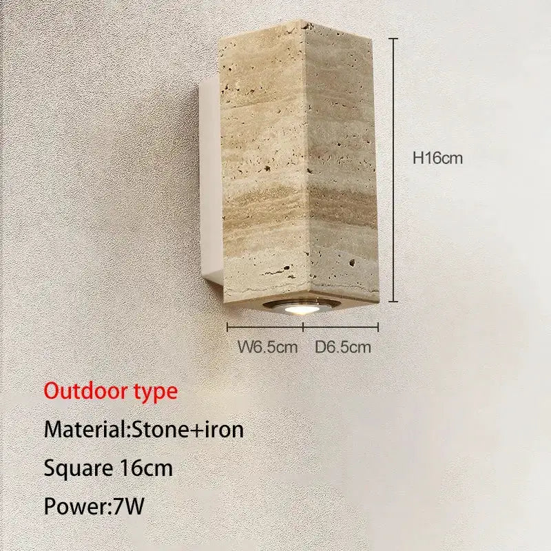 Modern stone and iron outdoor wall lamp square 16cm, 7W LED Decorbites on Tampa Home & Garden Store