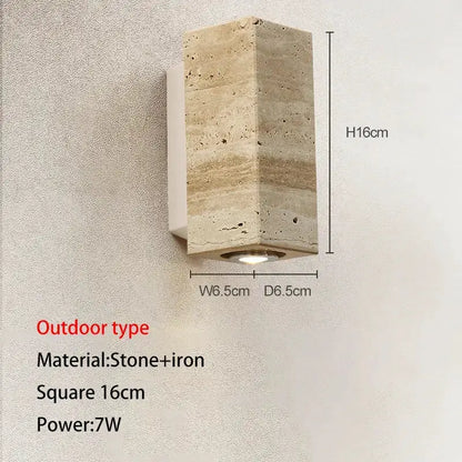 Modern stone and iron outdoor wall lamp square 16cm, 7W LED Decorbites on Tampa Home & Garden Store