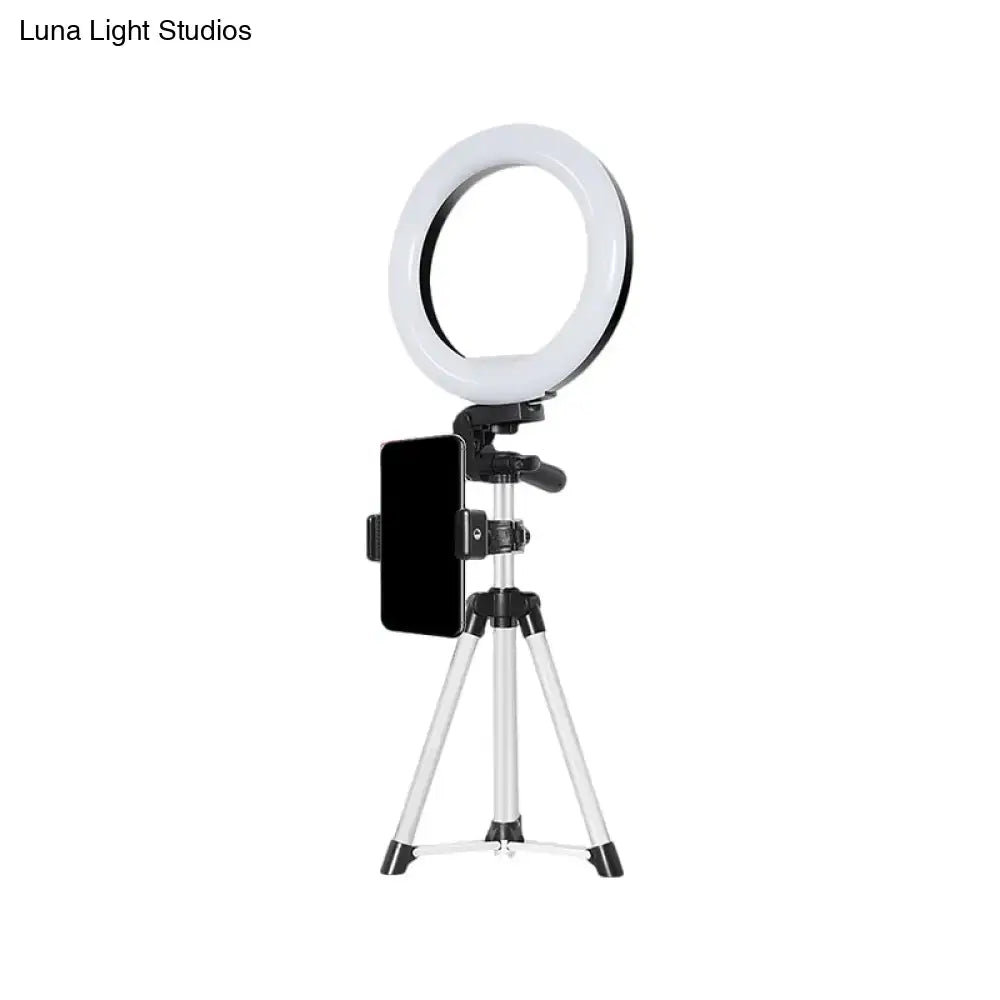 Black and silver LED ring light on tripod with smartphone mount, Decorbites on Tampa Home & Garden Store