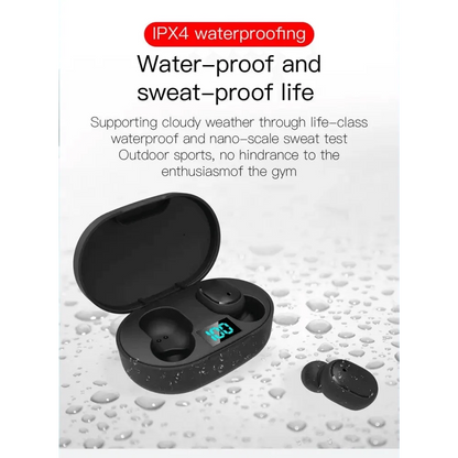 Stevvex in-ear wireless headphones with case, BT 5.0, black, IPX4 waterproof on Tampa Home & Garden Store