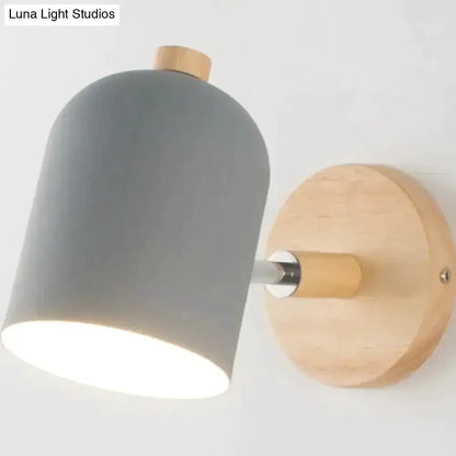 Teal and Wood Wall Lamp Sconce for Bedroom