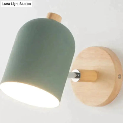 Teal and Wood Wall Lamp Sconce for Bedroom