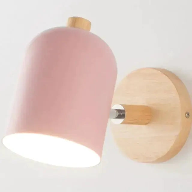 Teal and Wood Wall Lamp Sconce for Bedroom