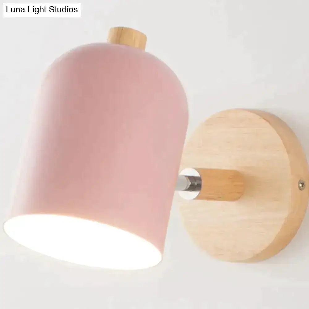 Teal and Wood Wall Lamp Sconce for Bedroom
