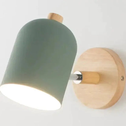 Teal and Wood Wall Lamp Sconce for Bedroom
