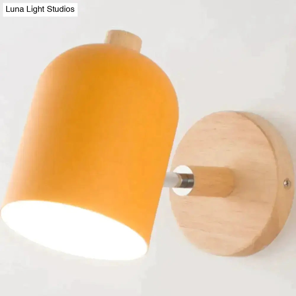 Teal and Wood Wall Lamp Sconce for Bedroom
