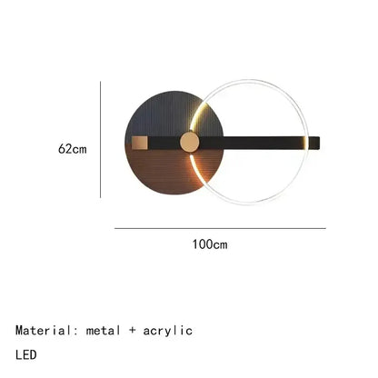 Modern teal & gold LED wall sconce circular wall art by Decorbites metal acrylic on Tampa Home & Garden Store