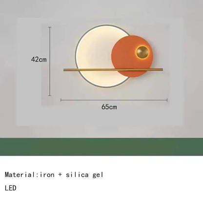 Modern LED wall sconce with circular white glow and orange ring overlay by Decorbites on Tampa Home & Garden Store