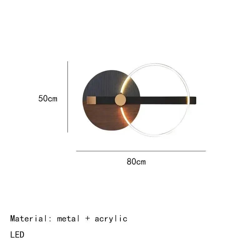 Modern teal & gold LED wall sconce by Decorbites circular wall art, metal + acrylic, 80cm wide on Tampa Home & Garden Store