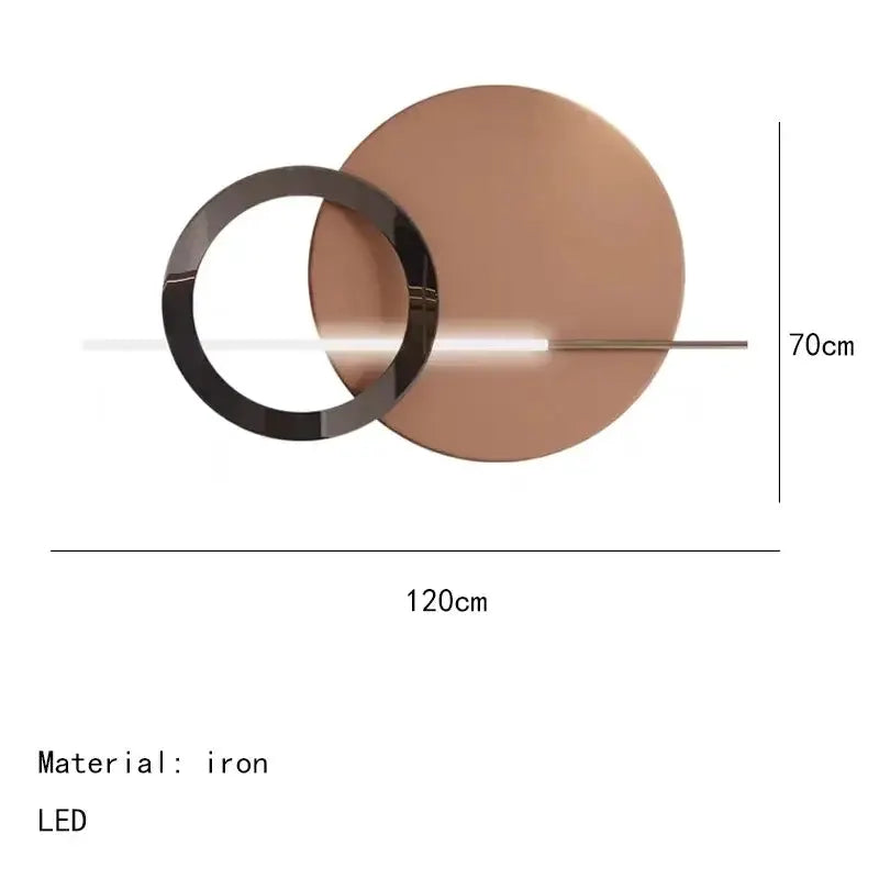 LED wall sconce Decorbites with copper disc and black ring, horizontal light bar on Tampa Home & Garden Store