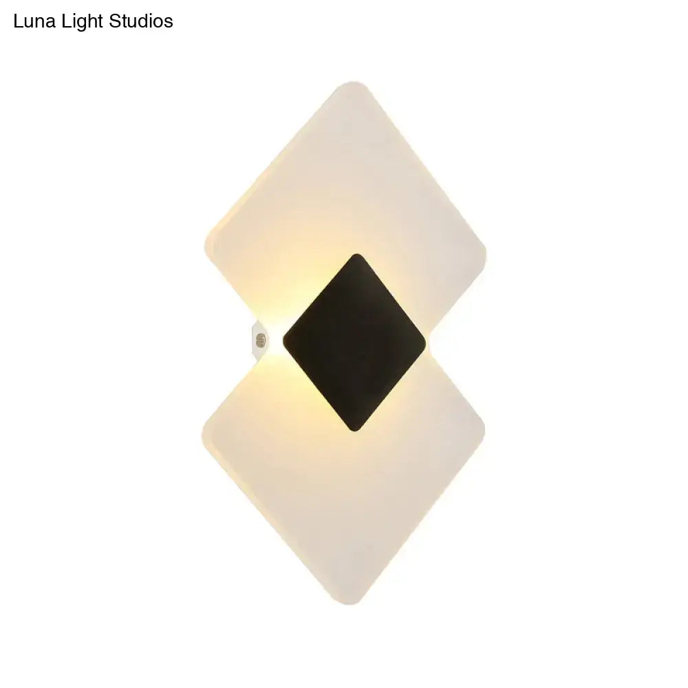 Silver Black LED Sconce with diamond frosted panels and black center diamond by Decorbites on Tampa Home & Garden Store