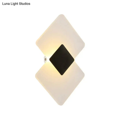 Silver Black LED Sconce with diamond frosted panels and black center diamond by Decorbites on Tampa Home & Garden Store